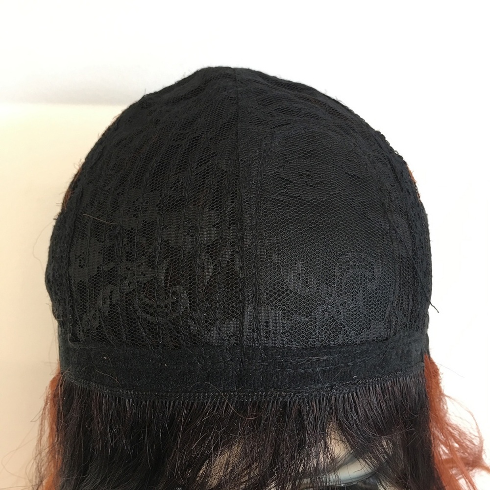 20" Side Part Black Copper Color Wavy Wig | Sophia - Picture 7 of 8